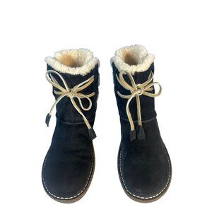 Ugg Australia Cove 5178 Women’s 10 Black Leather Suede Sheepskin Winter Boots